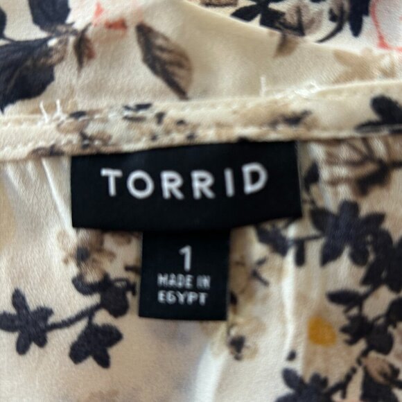 Torrid SZ1=14/16 Babydoll style pink floral top Romantic Fairy Boho Cottage - Picture 7 of 9